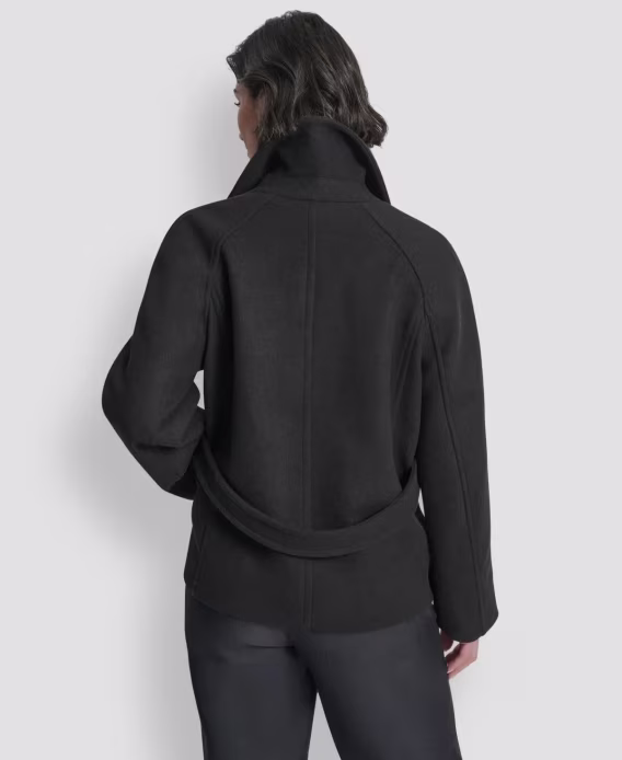 DKNY Kadın Kısa Çift Sıralı Yakalı Mont