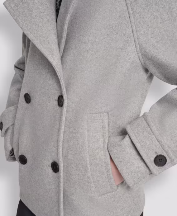 DKNY Kadın Kısa Çift Sıralı Yakalı Mont