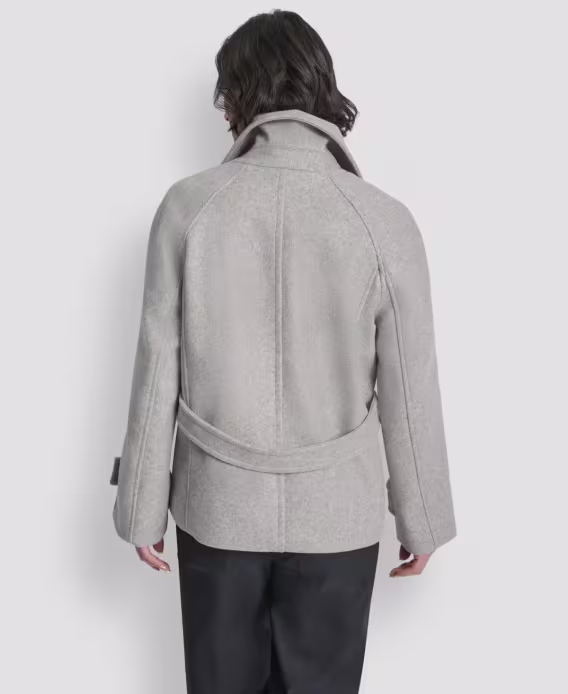 DKNY Kadın Kısa Çift Sıralı Yakalı Mont