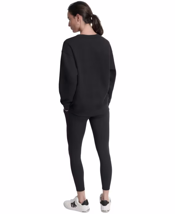 DKNY Sport Kadın Madalyon Logolu Yuvarlak Yaka Sweatshirt