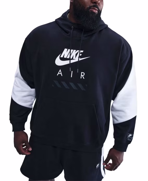Nike Erkek Air Fleece Geniş Kesim Logo Baskılı Kapüşonlu Sweatshirt