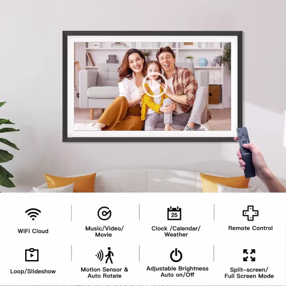 FULLJA Büyük Dijital Resim Çerçevesi 32 Gb  21.5 inç