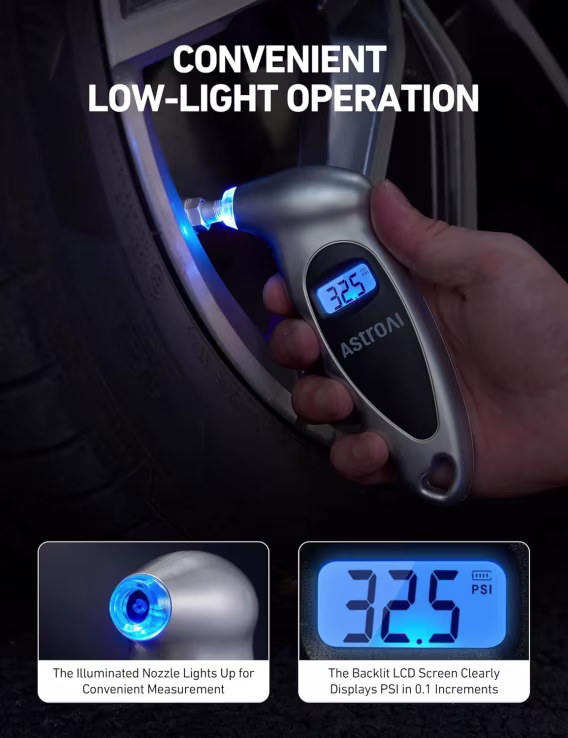 AstroAI 2'li Paket Dijital Lastik Basıncı Göstergesi 150 PSI