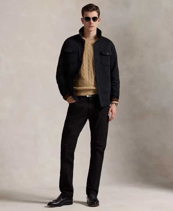 Polo Ralph Lauren Erkek Kapitone Çift Örgü Jersey Ceket