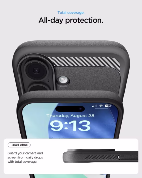 Spigen iPhone 15 Pro Max Manyetik Rugged Armor MagFit Kılıf  Matte Black