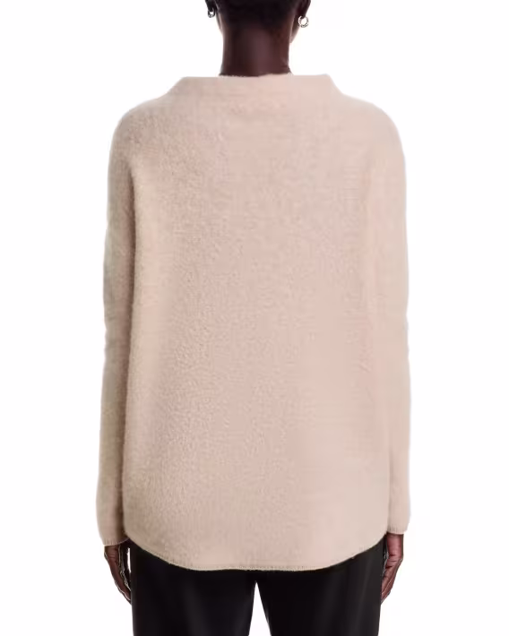 C by Bloomingdale's Cashmere Mock Neck Fırçalanmış Kaşmir Kazak