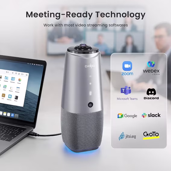 COOLPO Kamera 360 Derece 4K Video Konferans Odası Kamera Sistemi