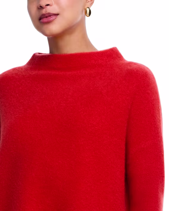 C by Bloomingdale's Cashmere Mock Neck Fırçalanmış Kaşmir Kazak