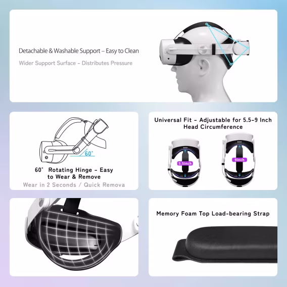 Oculus Quest 2 için Pilli Kafa Bandı