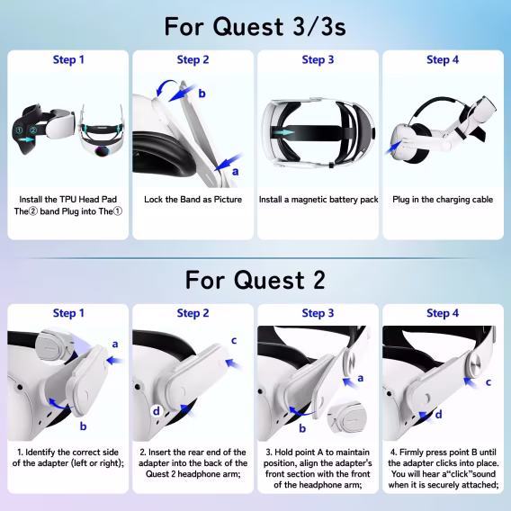 Oculus Quest 2 için Pilli Kafa Bandı