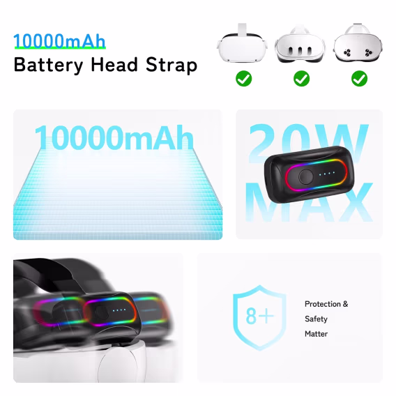 Oculus Quest 2 için Pilli Kafa Bandı