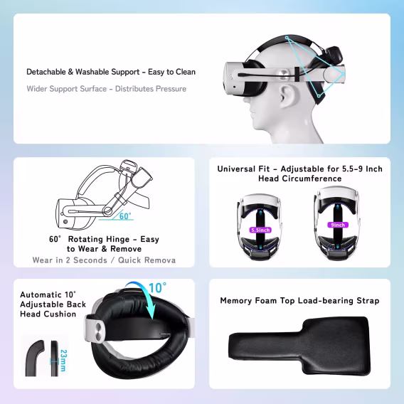 Oculus Quest 2 için Pilli Kafa Bandı