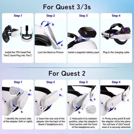 Oculus Quest 2 için Pilli Kafa Bandı