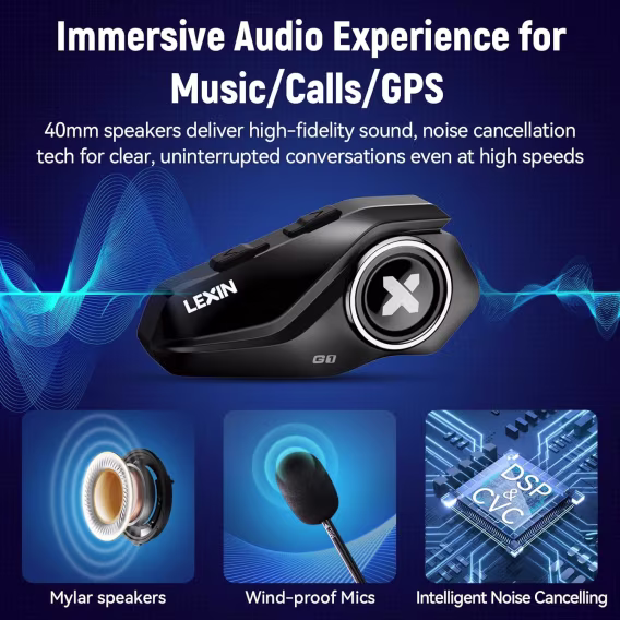 LEXIN G16 Far/SOS Modlu Motosiklet Bluetooth Kulaklık