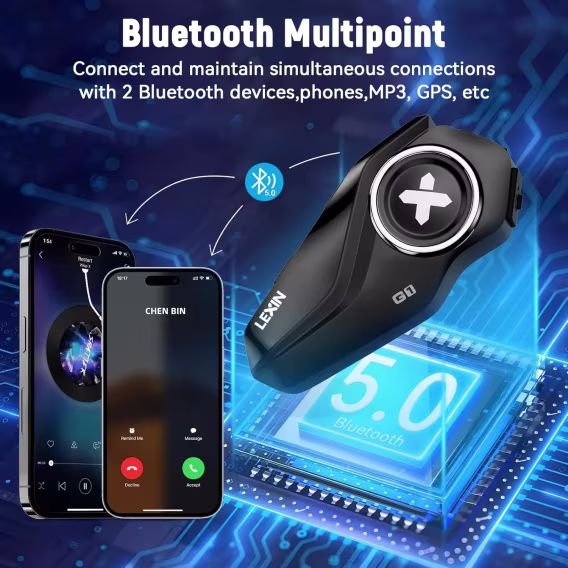 LEXIN G16 Far/SOS Modlu Motosiklet Bluetooth Kulaklık