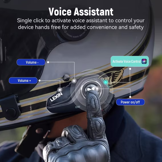 LEXIN G16 Far/SOS Modlu Motosiklet Bluetooth Kulaklık