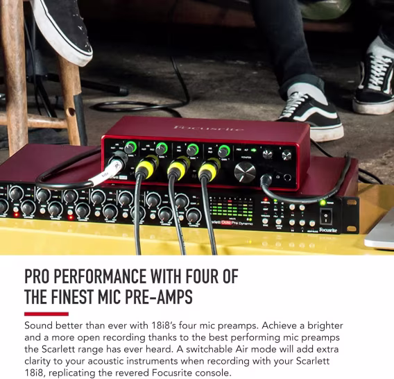 Focusrite Scarlett 8i6 3. Nesil USB Ses Arabirimi (2 Mikrofon Pres)