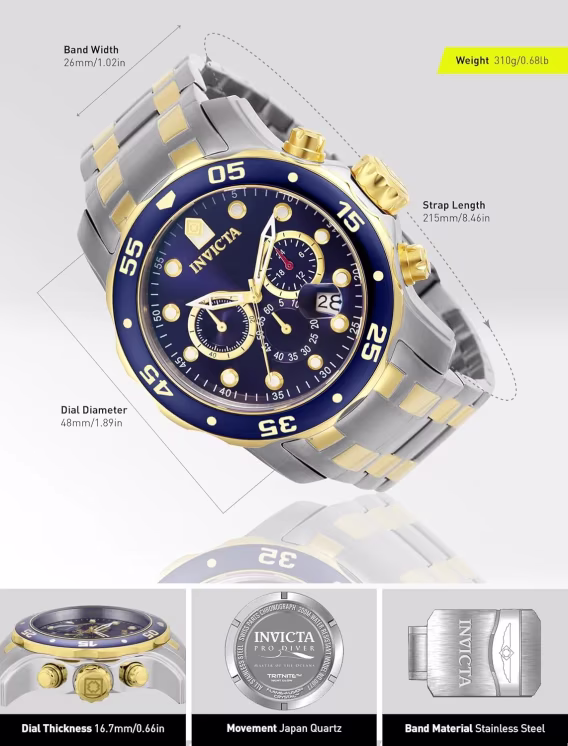 Invicta Erkek Pro Diver Scuba Saat 0077