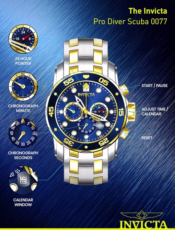 Invicta Erkek Pro Diver Scuba Saat 0077