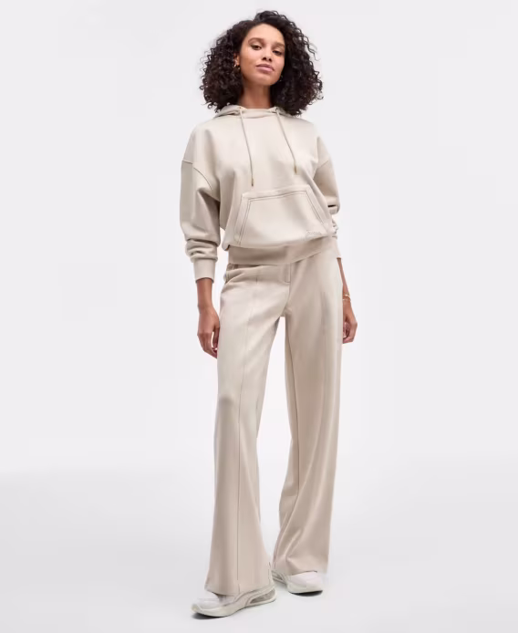 GUESS  Kadın Kapşonlu Scuba Uzun Kol Suni Süet Sweatshirt