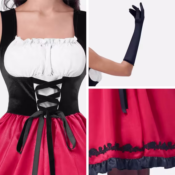 Spooktacular Creations Cadılar Bayramı Kadın Kırmızı Başlıklı Kız Kostümü