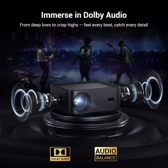 HAPPRUN 1500 ANSI Akıllı Projektör, 4K 300'' Ekran