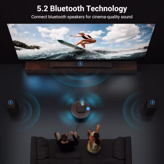 HAPPRUN 1500 ANSI Akıllı Projektör, 4K 300'' Ekran