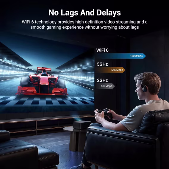 HAPPRUN 1500 ANSI Akıllı Projektör, 4K 300'' Ekran