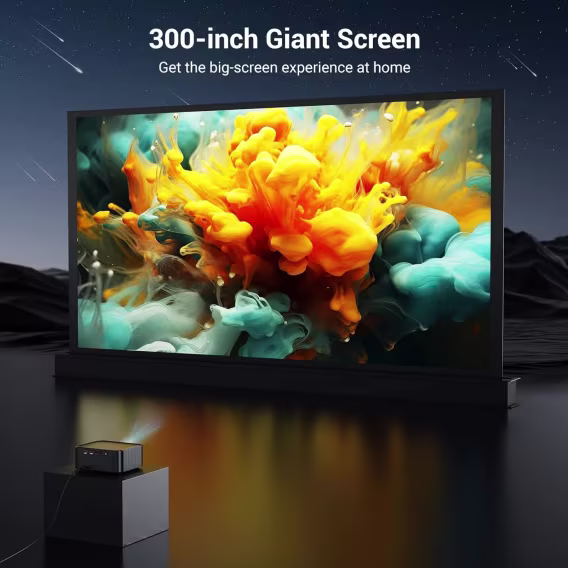 HAPPRUN 1500 ANSI Akıllı Projektör, 4K 300'' Ekran