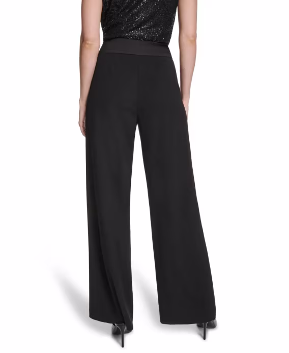 Calvin Klein Kadın Whitney Orta Bel Geniş Paça Pantolon