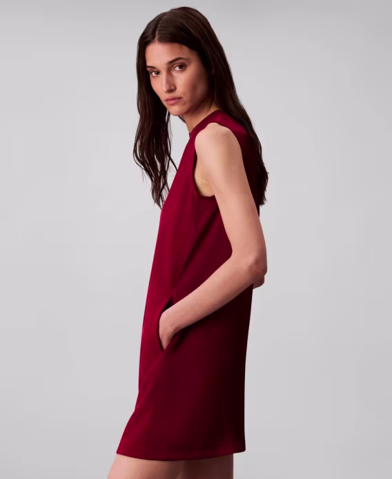 Calvin Klein Women's Mixed Media Mini Shift Dress