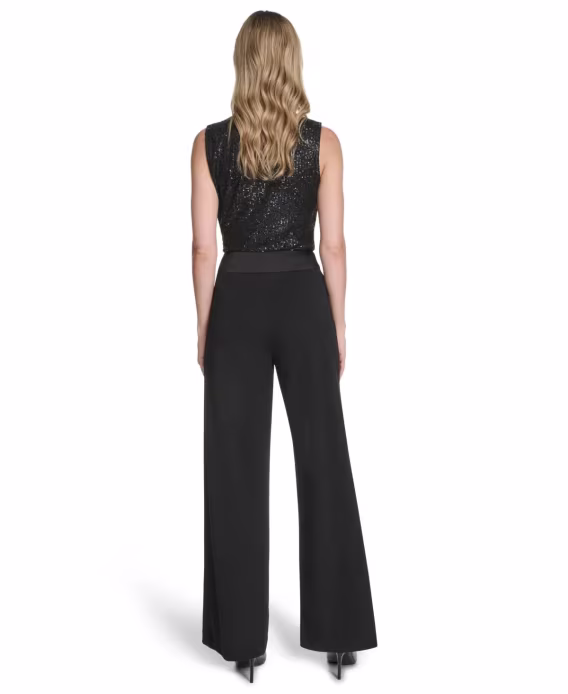 Calvin Klein Kadın Whitney Orta Bel Geniş Paça Pantolon