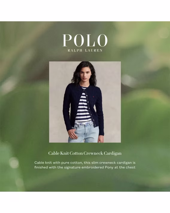Ralph Lauren Kadın Pamuklu Örgü Hırka