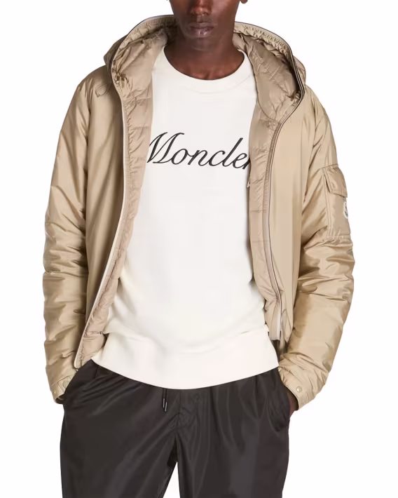 Moncler Erkek Evettes Naylon Kapüşonlu Mont