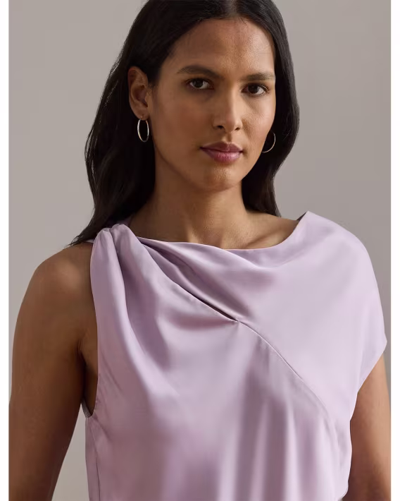 Ralph Lauren Charmeuse Asimetrik Bluz