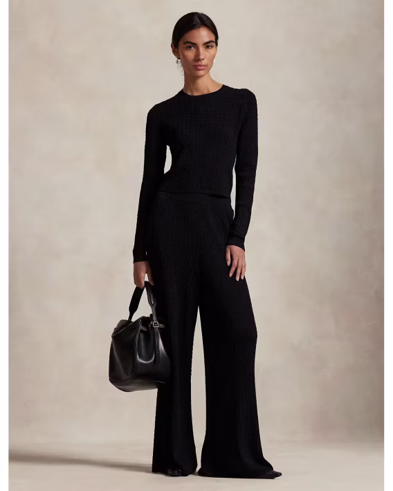 Ralph Lauren Kadın Mini Cable Geniş Paça Pantolon
