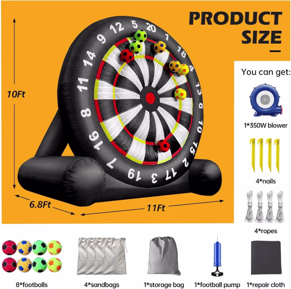 WARSUN Dev Şişme Futbol Dart Tahtası 