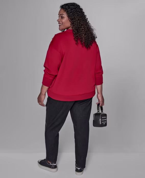 KARL LAGERFELD PARIS Büyük Beden Yamalı Sweatshirt