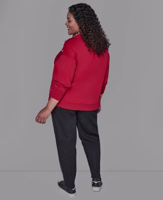 KARL LAGERFELD PARIS Büyük Beden Yamalı Sweatshirt