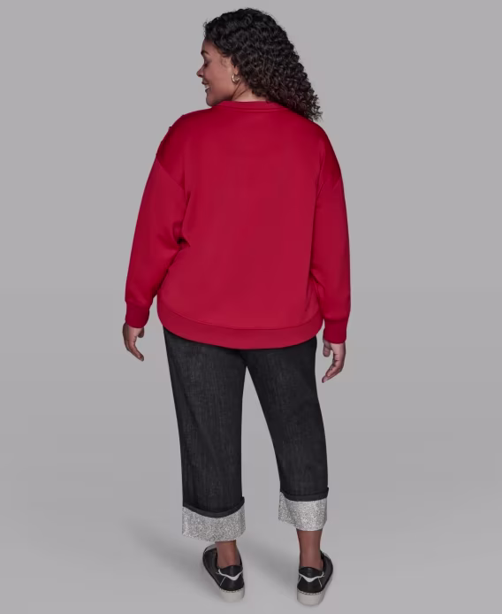 KARL LAGERFELD PARIS Büyük Beden Yamalı Sweatshirt