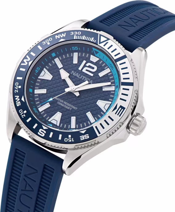 Nautica Erkek NAPCWS304 Clearwater Beach Mavi Silikon Kayışlı Saat