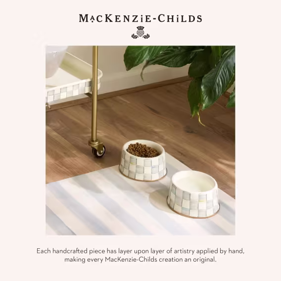 MacKenzieChilds Courtly Check Emaye Evcil Hayvan Tabağı