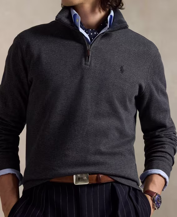 Polo Ralph Lauren Erkek EstateRib Cotton Yarım Fermuarlı Kazak