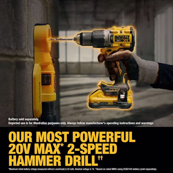 DEWALT 20V MAX XR® Fırçasız Akülü 1/2 inç Darbeli Matkap (Sadece Alet) (DCD806B)
