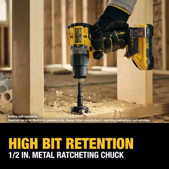 DEWALT 20V MAX XR® Fırçasız Akülü 1/2 inç Darbeli Matkap (Sadece Alet) (DCD806B)