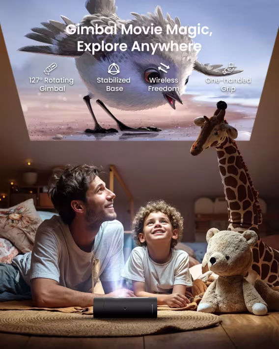 JMGO PicoFlix Döndürülebilir Gimbal Projektör, 1080P, 420 ISO Lümen