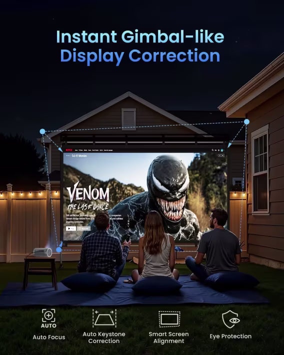 JMGO PicoPlay 1080P Akıllı Mini Projektör, 400 ISO Lümen