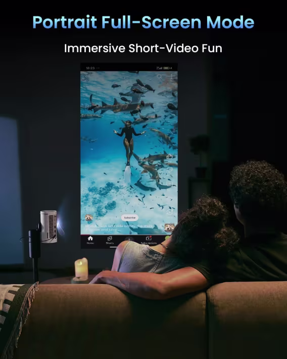 JMGO PicoPlay 1080P Akıllı Mini Projektör, 400 ISO Lümen