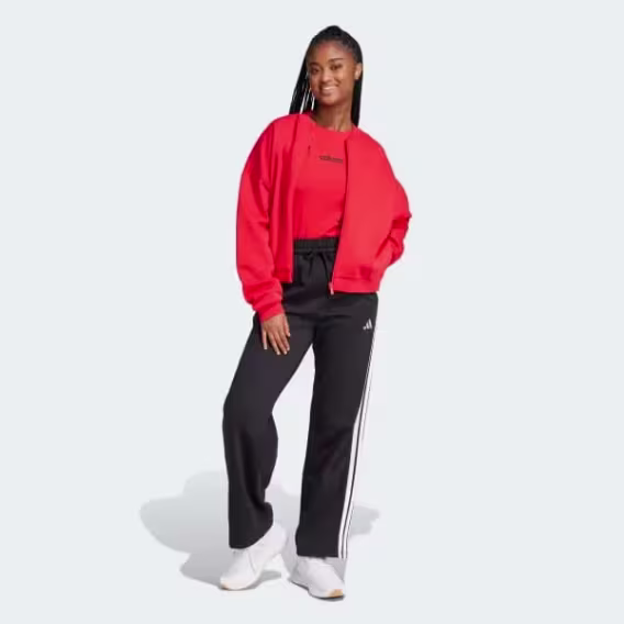 Adidas Kadın Essentials 3 Şeritli Açık Paça Fleece Eşofman Altı