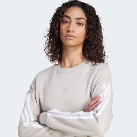 Adidas Kadın Temel 3 Şeritli Polar Sweatshirt